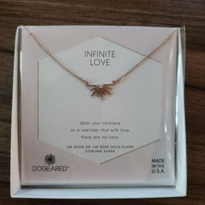 Dogeared Infinite Love Radiant Rays Gold Necklace and Gift Box